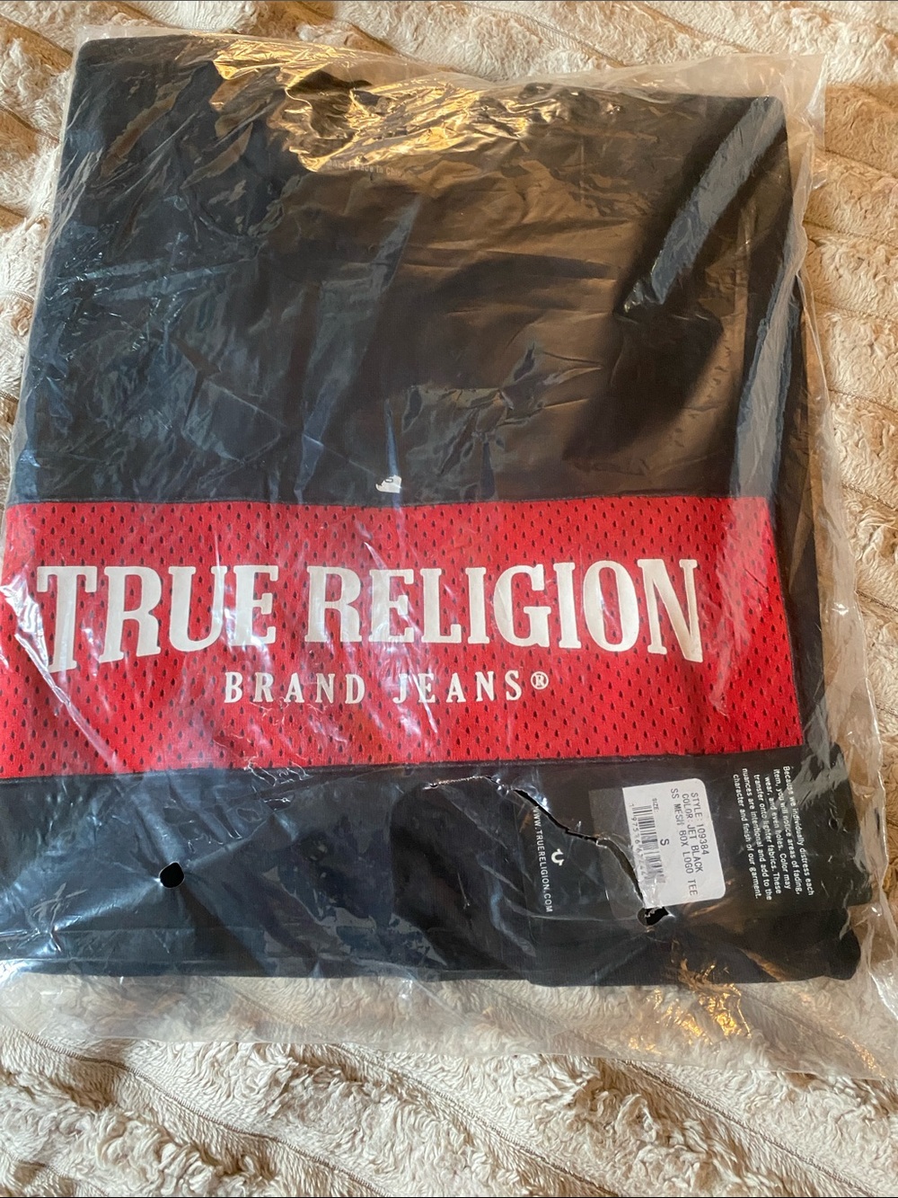 True Religion Black Jeans with Red Branded Panel